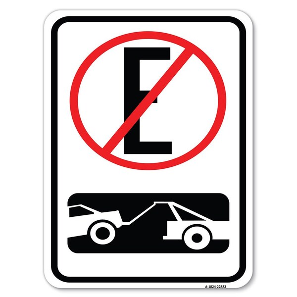 Spanish Parking Control No Estacionar No Parking W/ Heavy-Gauge Alum Parking, 18" H, A-1824-22883